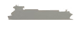 Silhouette eines großen Containerschiffs mit zahlreichen gestapelten Containern. Das Schiff ist seitlich dargestellt und scheint auf ruhigem Wasser zu fahren.